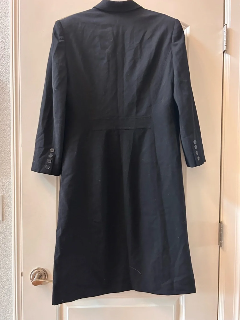 Lauren Ralph Lauren Black Wool Trench Long Suit Coat. Sleek. Minimalist. Capsule - Picture 6 of 12